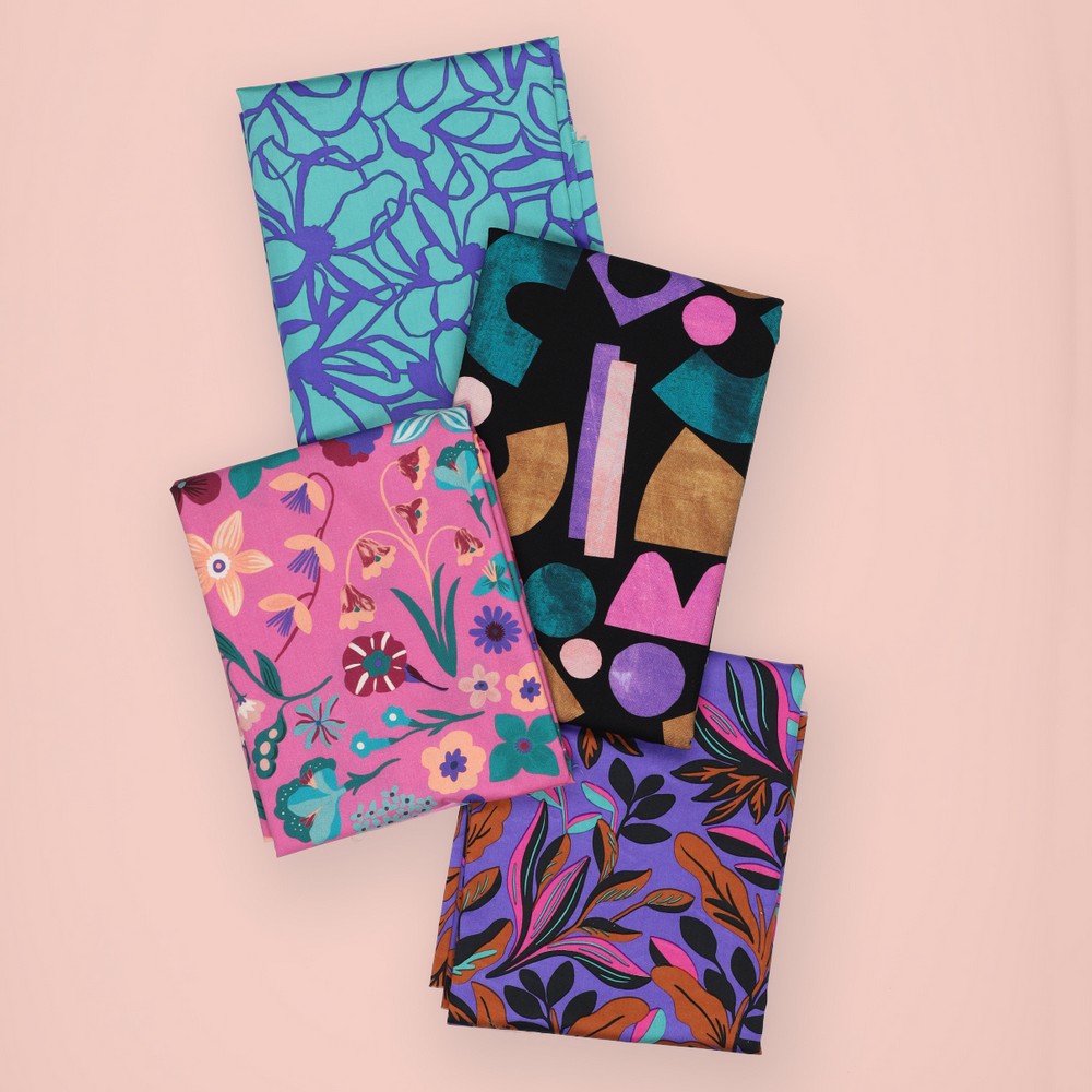 Cotton Satin Fabric – Magnolia Print – Nerida Hansen