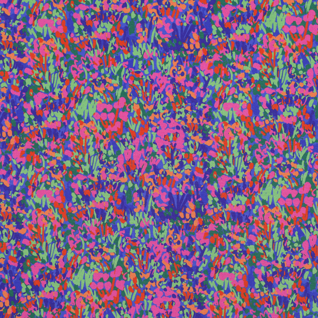 LENZING™ ECOVERO™ Viscose Fabric – Digital Colourful Garden Light Blue– Nerida Hansen