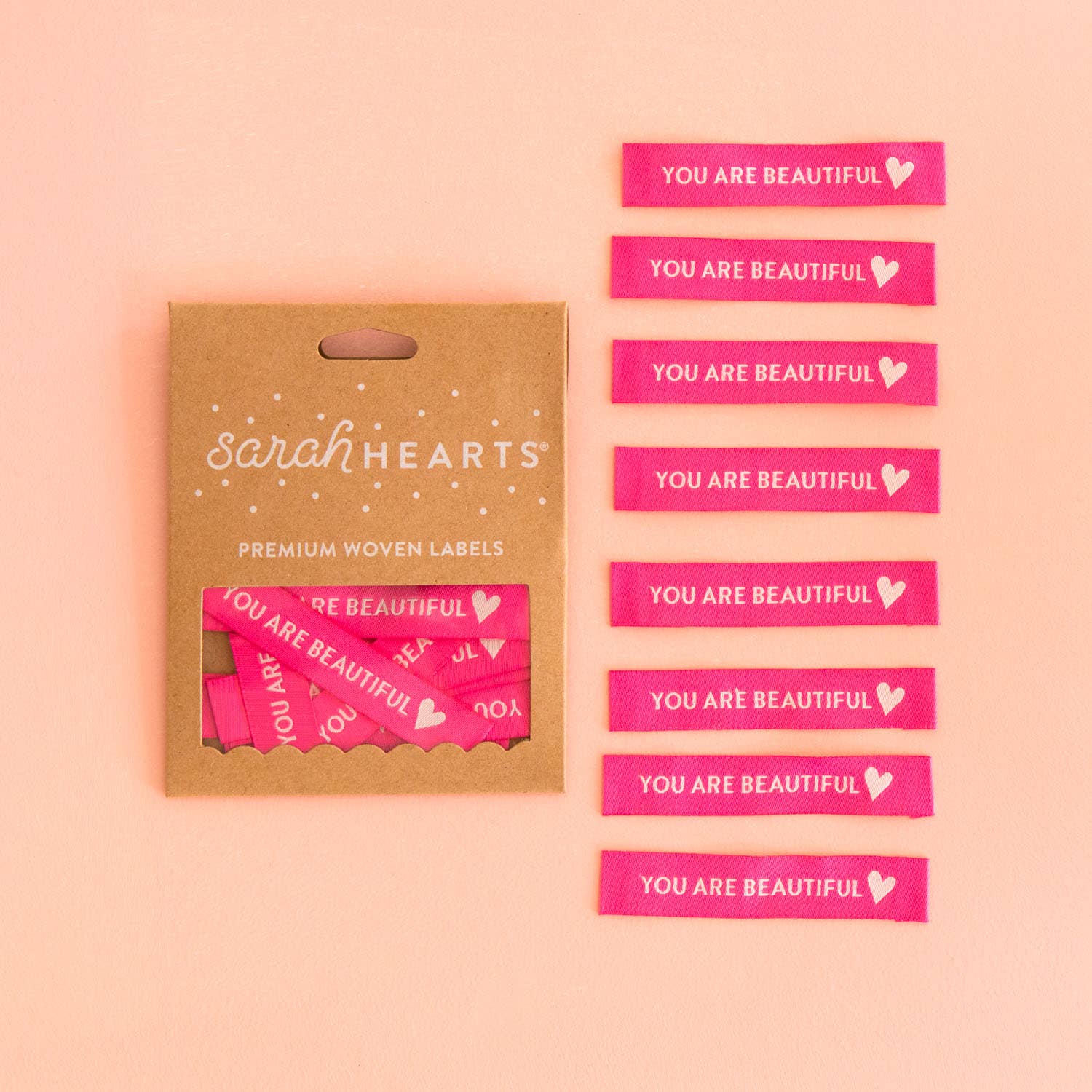 Sarah Hearts - You Are Beautiful - Sewing Woven Clothing Label Tags