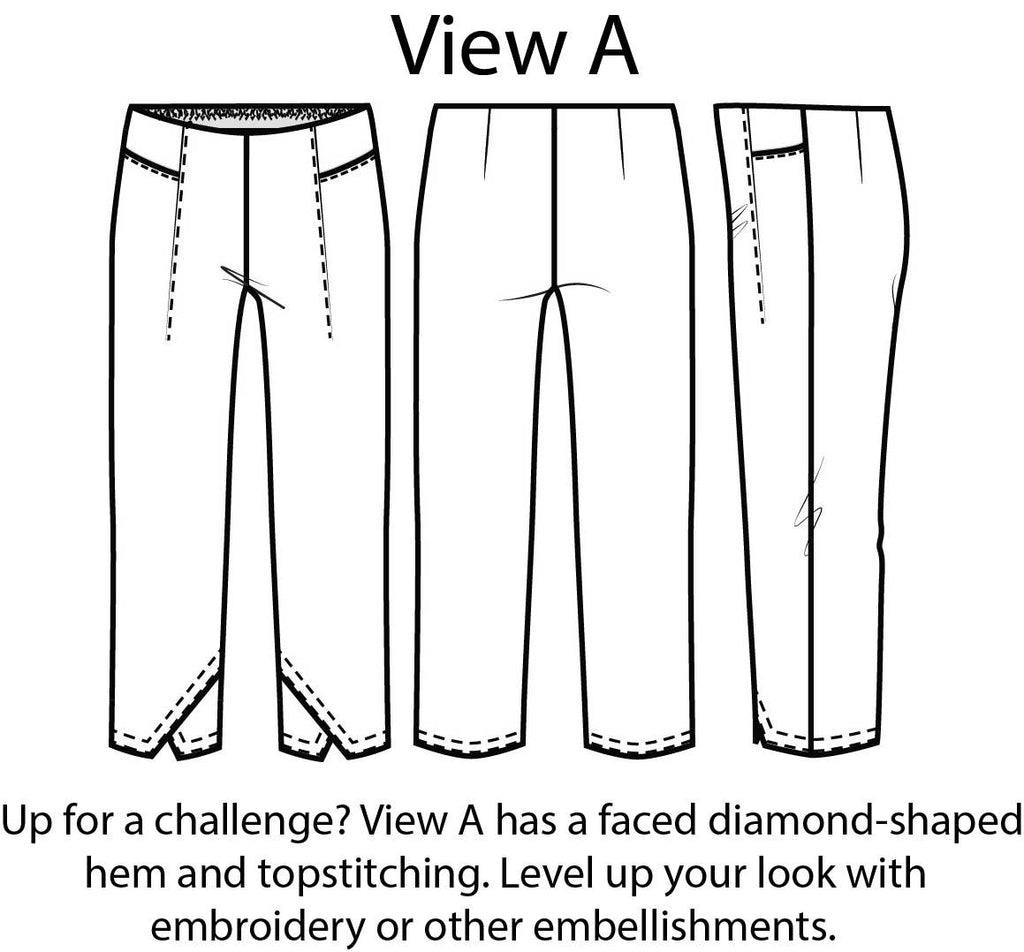 Style Falcon Diamond Hem Trousers Sewing Pattern
