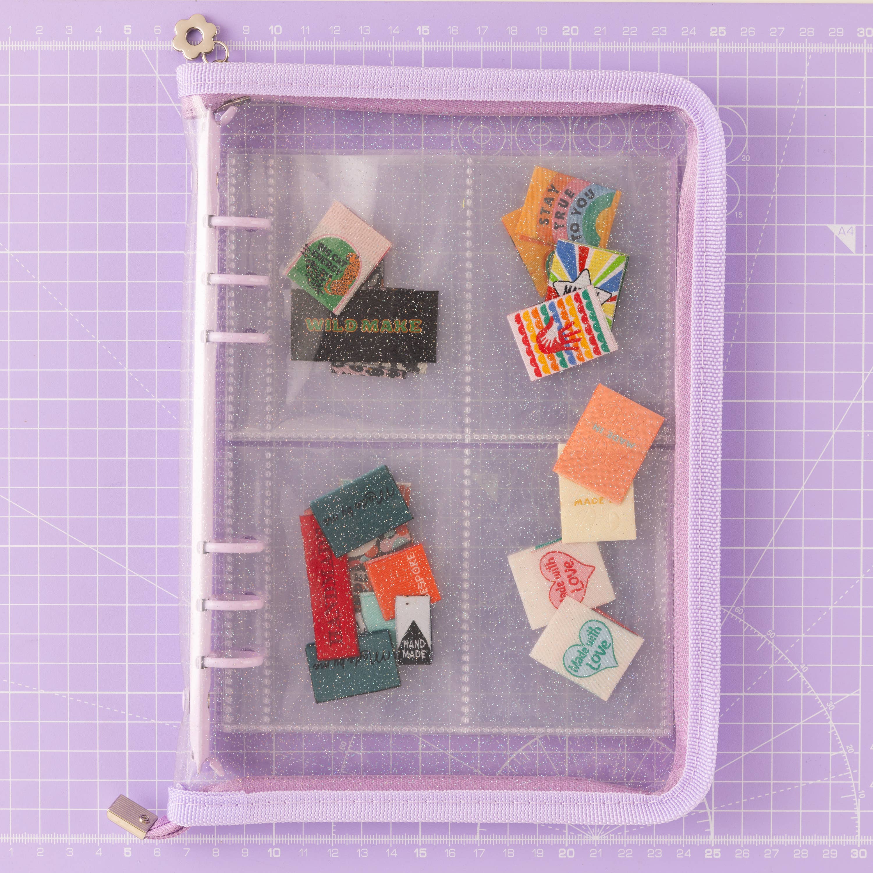 Little Rosy Cheeks - Label Stash Folder - Purple - Sewing Label Storage