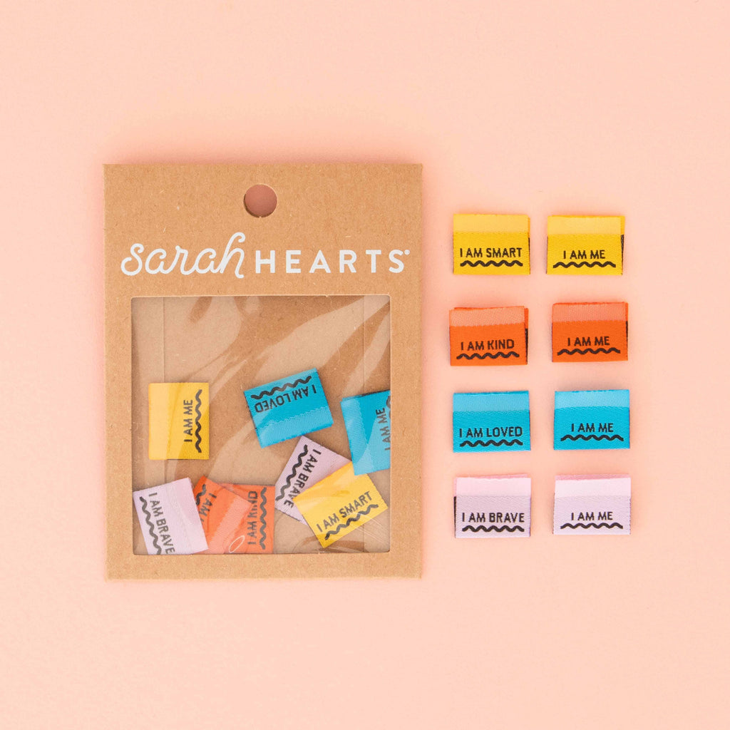 Sarah Hearts - Affirmations Multipack of Woven Sewing Clothing & Quilt Labels