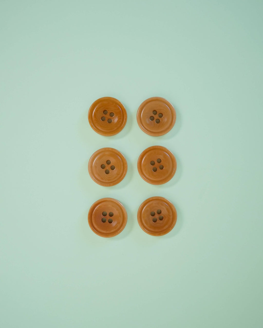 Caramel 3/4 inch corozo nut buttons, set of 6