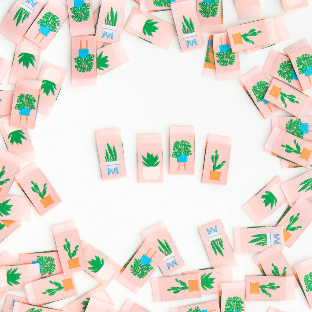 Sarah Hearts - Houseplants - Multipack Woven Sewing Labels