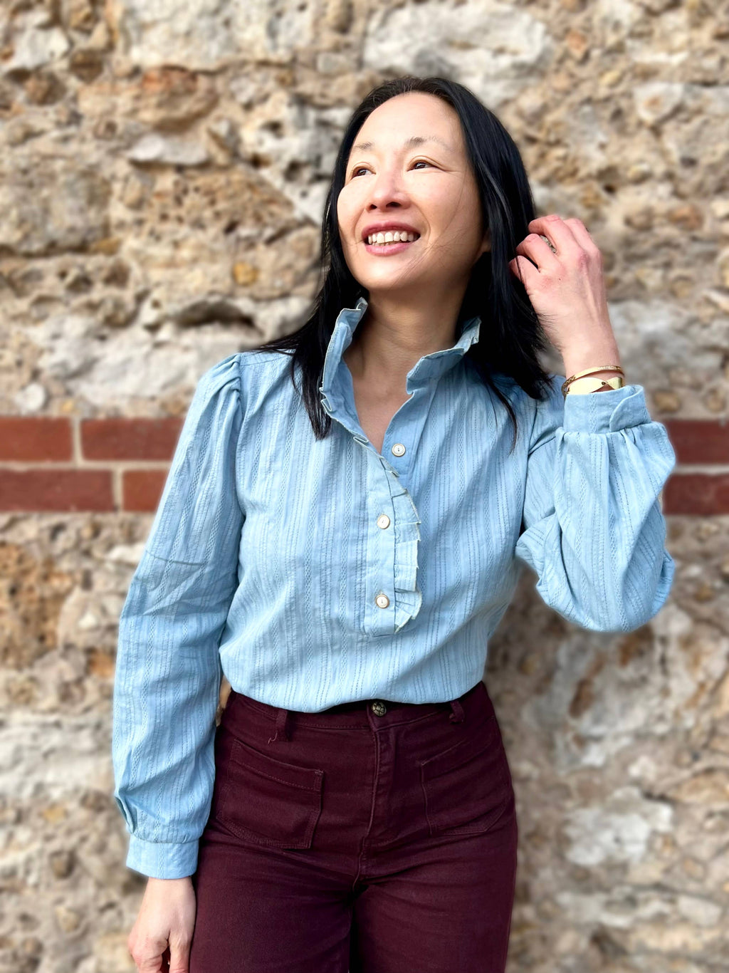 Cotton Broderie Anglaise Fabric – Iris in Sky Blue – My Dress Made