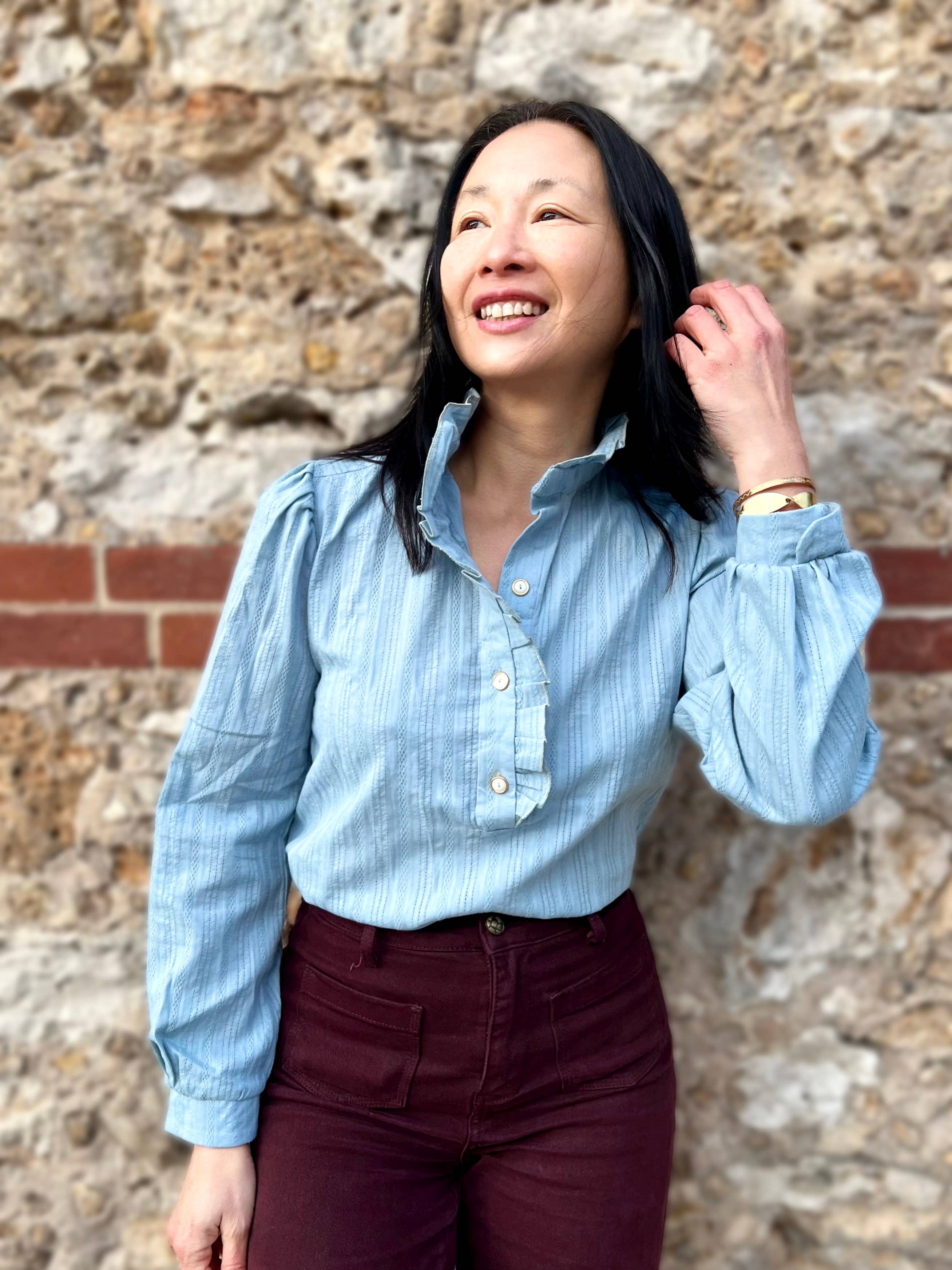 Cotton Broderie Anglaise Fabric – Iris in Sky Blue – My Dress Made