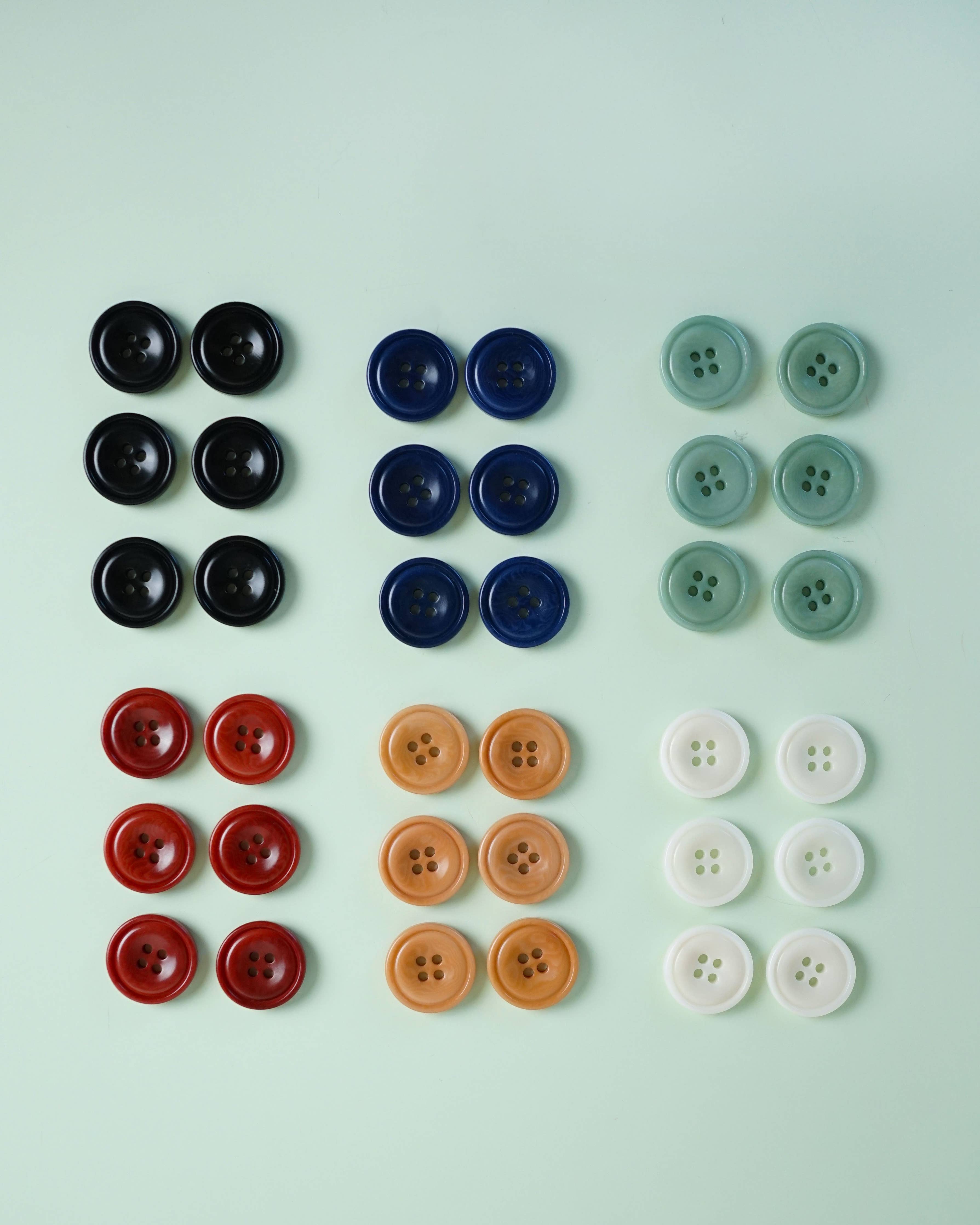 Amber 3/4" Corozo Nut Buttons: Set of 6