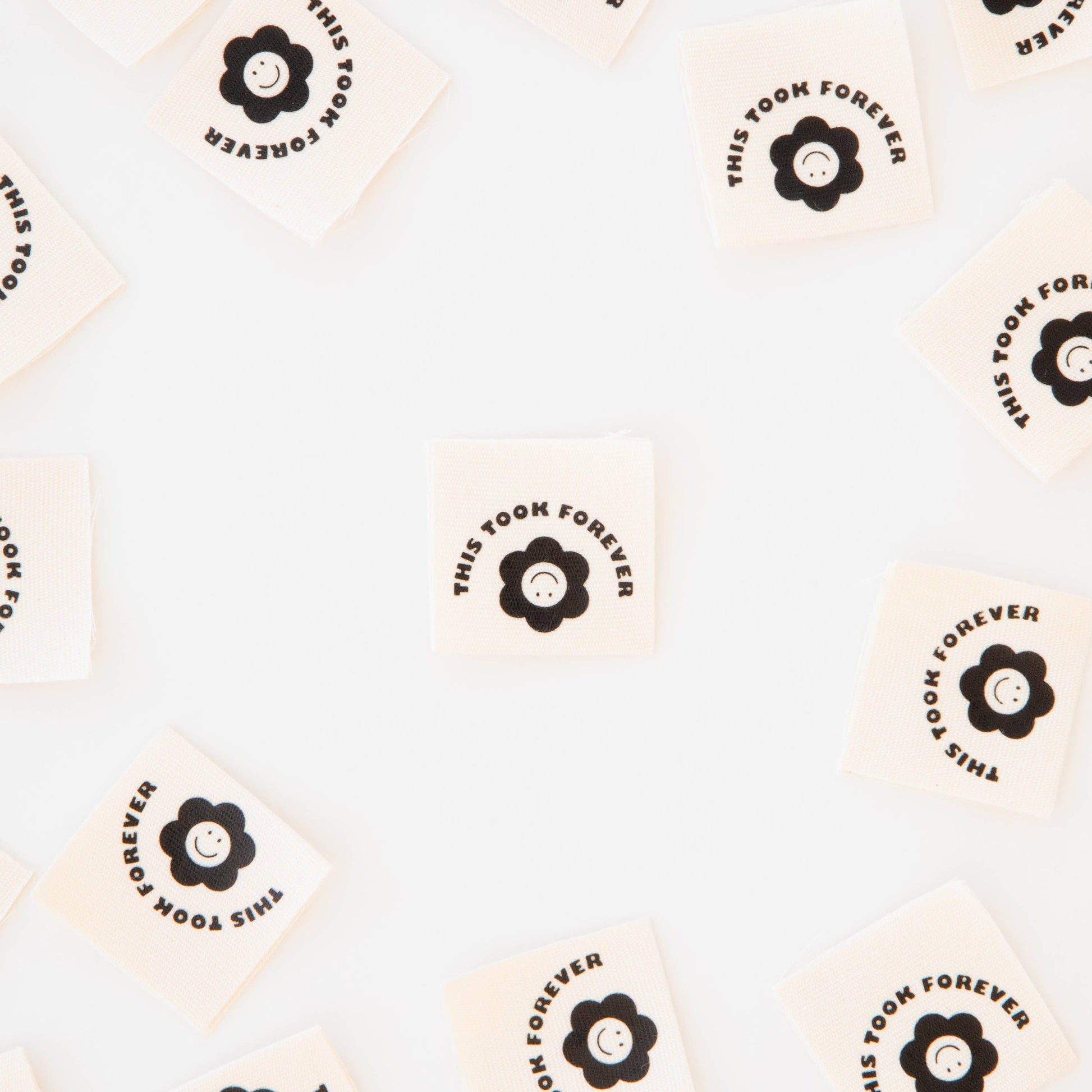 Sarah Hearts - This Took Forever - Organic Cotton Sewing Labels