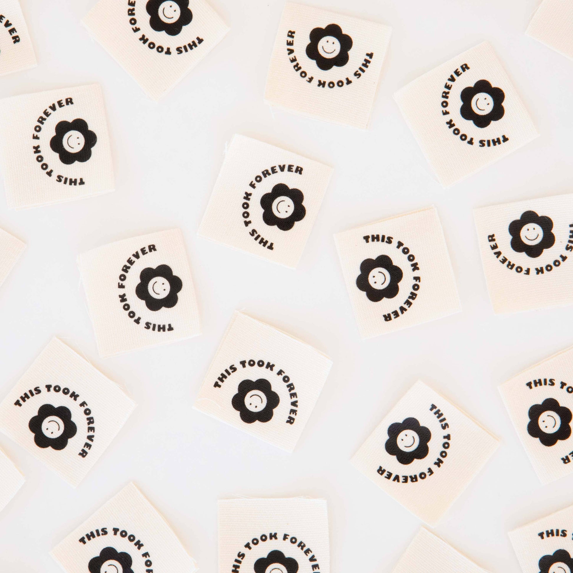 Sarah Hearts - This Took Forever - Organic Cotton Sewing Labels