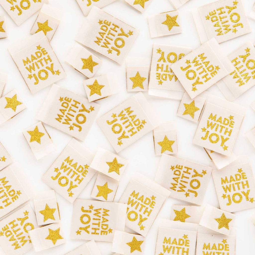 Sarah Hearts - Made with Joy Star - Christmas Tags Sewing Woven Labels