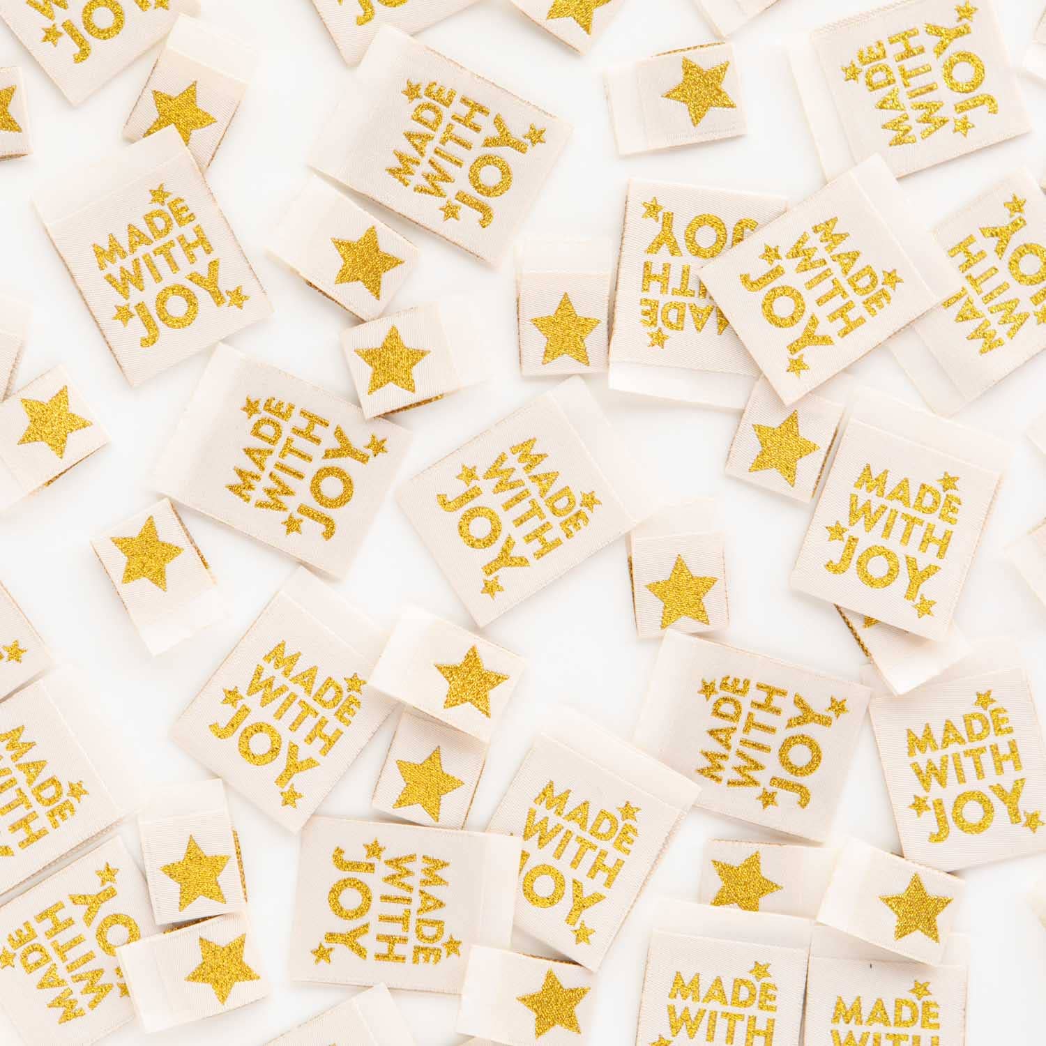 Sarah Hearts - Made with Joy Star - Christmas Tags Sewing Woven Labels
