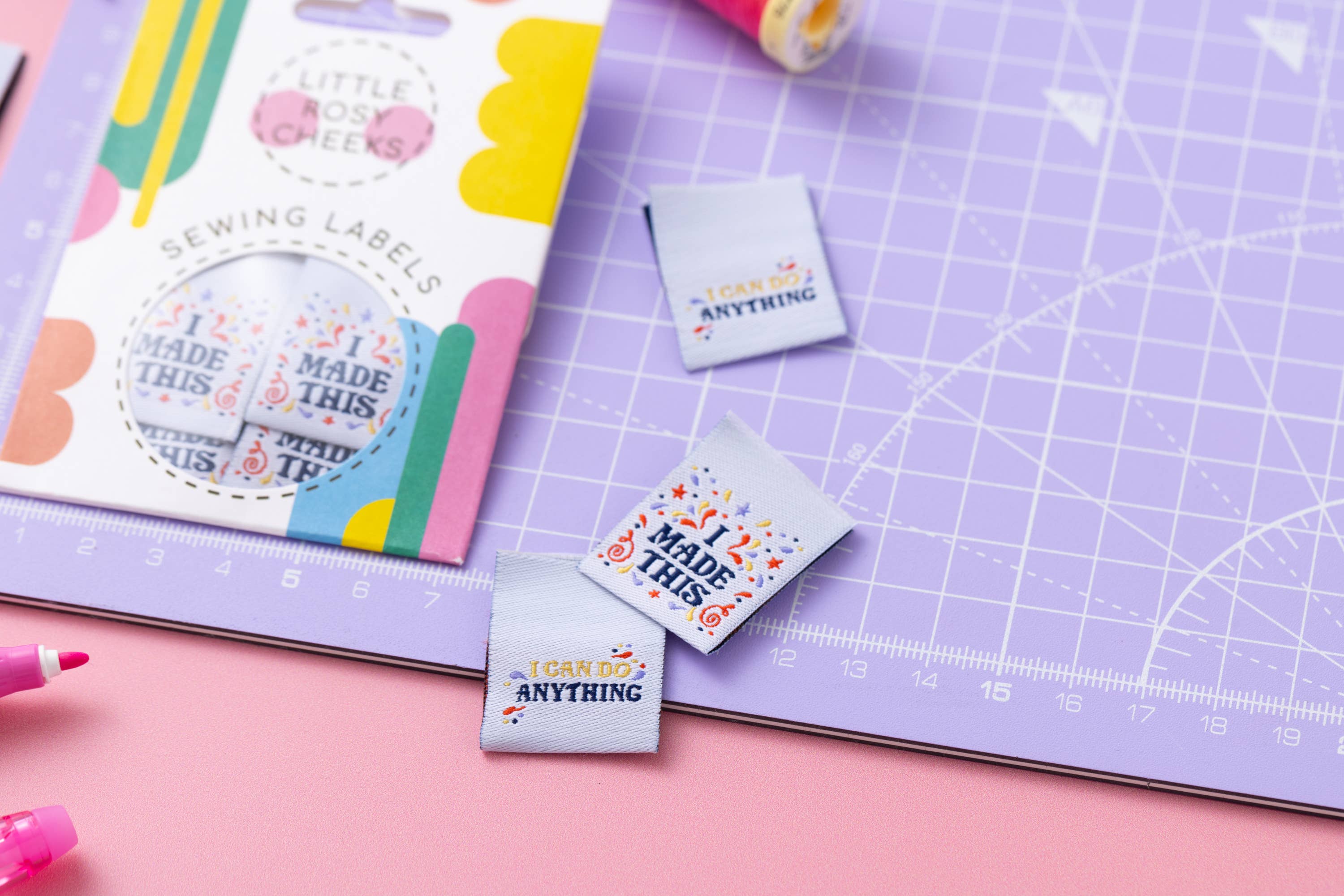 I Made This motivational sewing labels for kids clothing by Little Rosy Cheeks