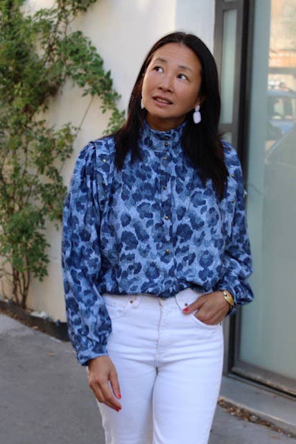 Slub Viscose Fabric – Denim Leopard – My Dress Made