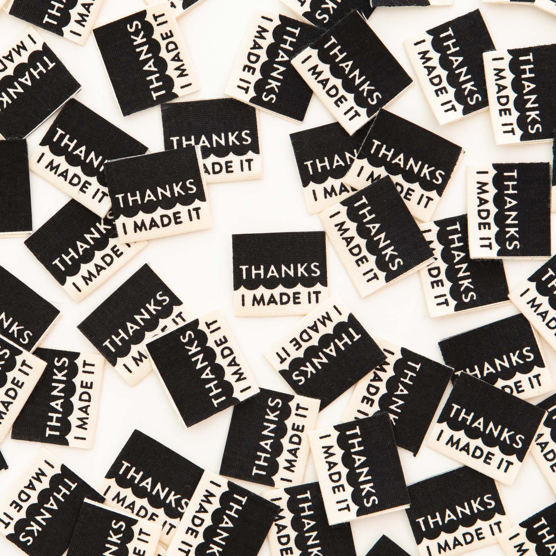 Sarah Hearts - Thanks I Made It Organic Cotton - Sewing Woven Label Tags