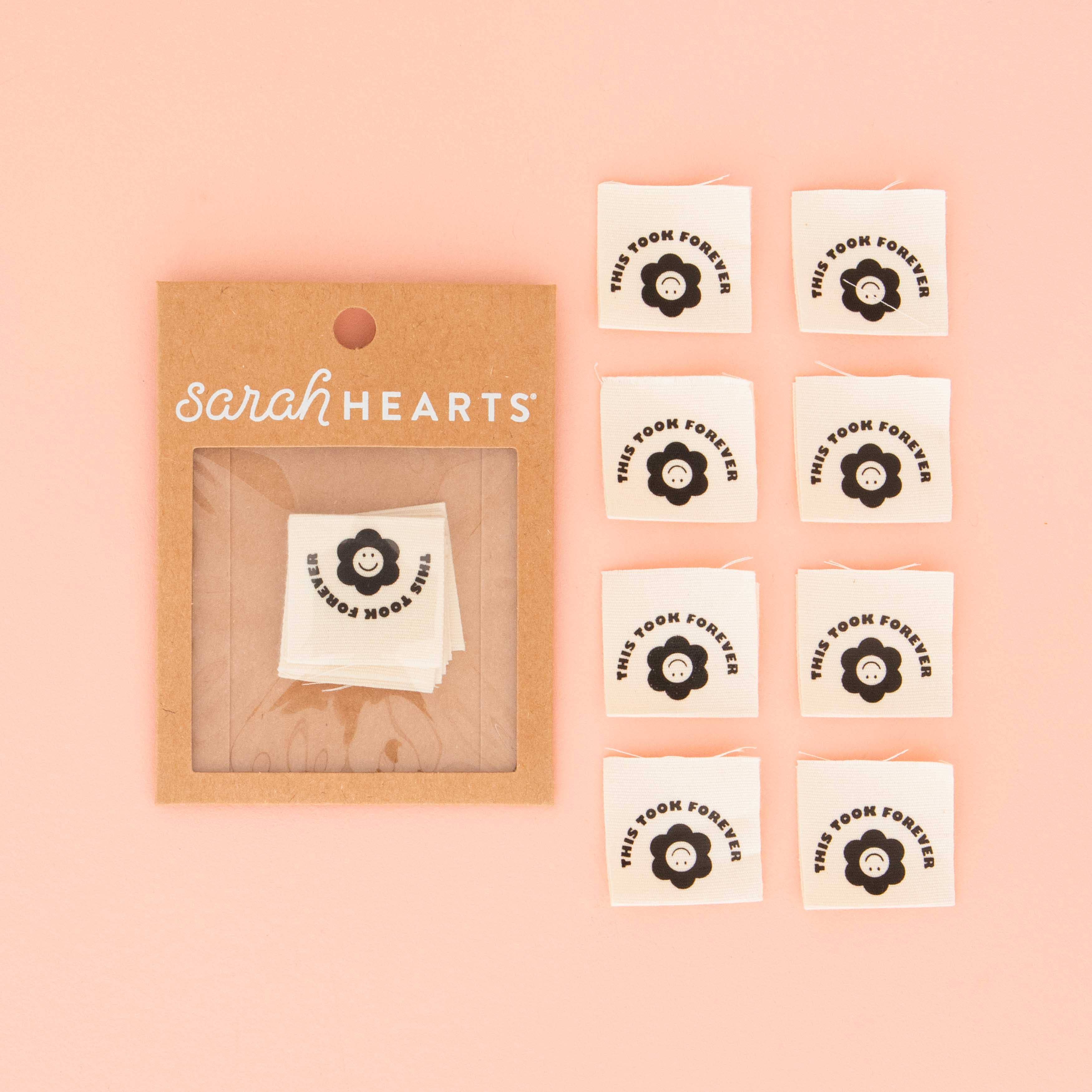 Sarah Hearts - This Took Forever - Organic Cotton Sewing Labels