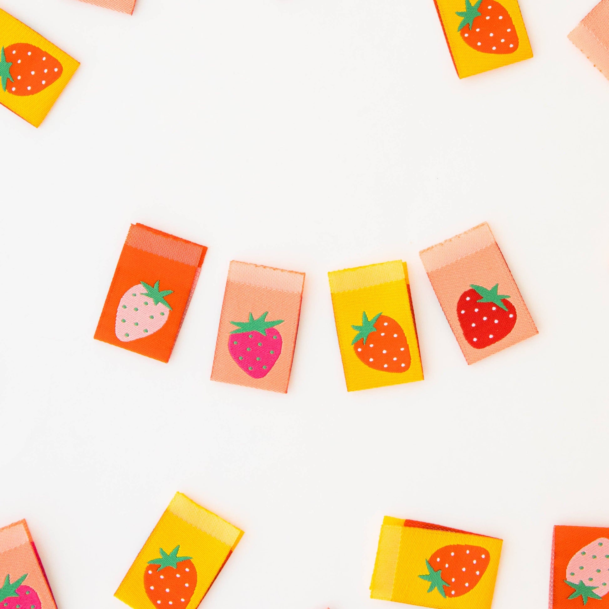 Sarah Hearts - Strawberry Multipack Woven Sewing Labels