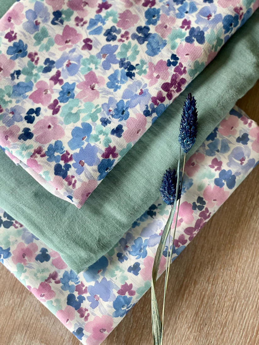 Cotton Satin Fabric – Flora Print – Atelier 27