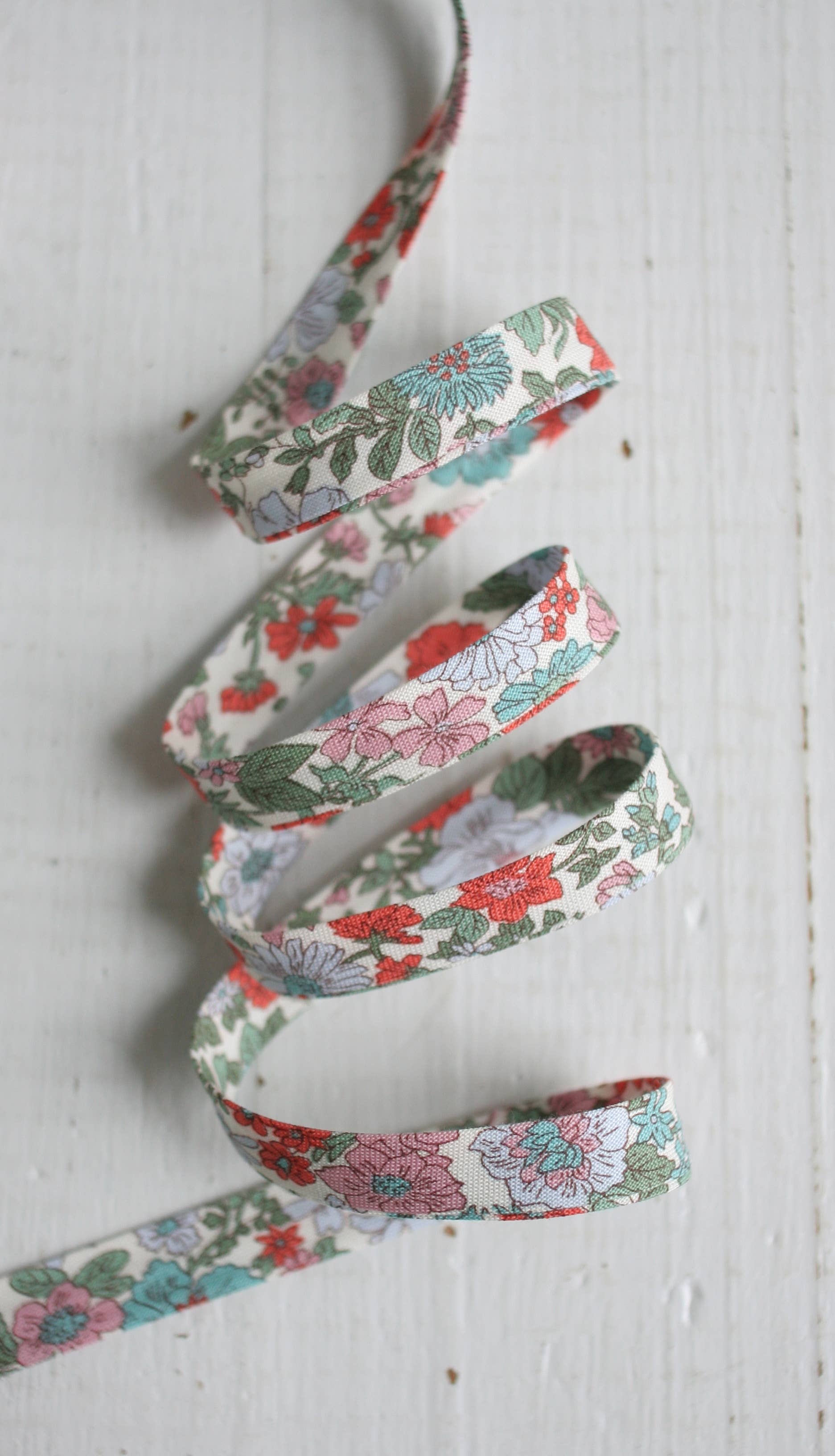 Liberty Annabell 1/2 inch double fold cotton bias binding tape by Bessie Pearl Binding Co