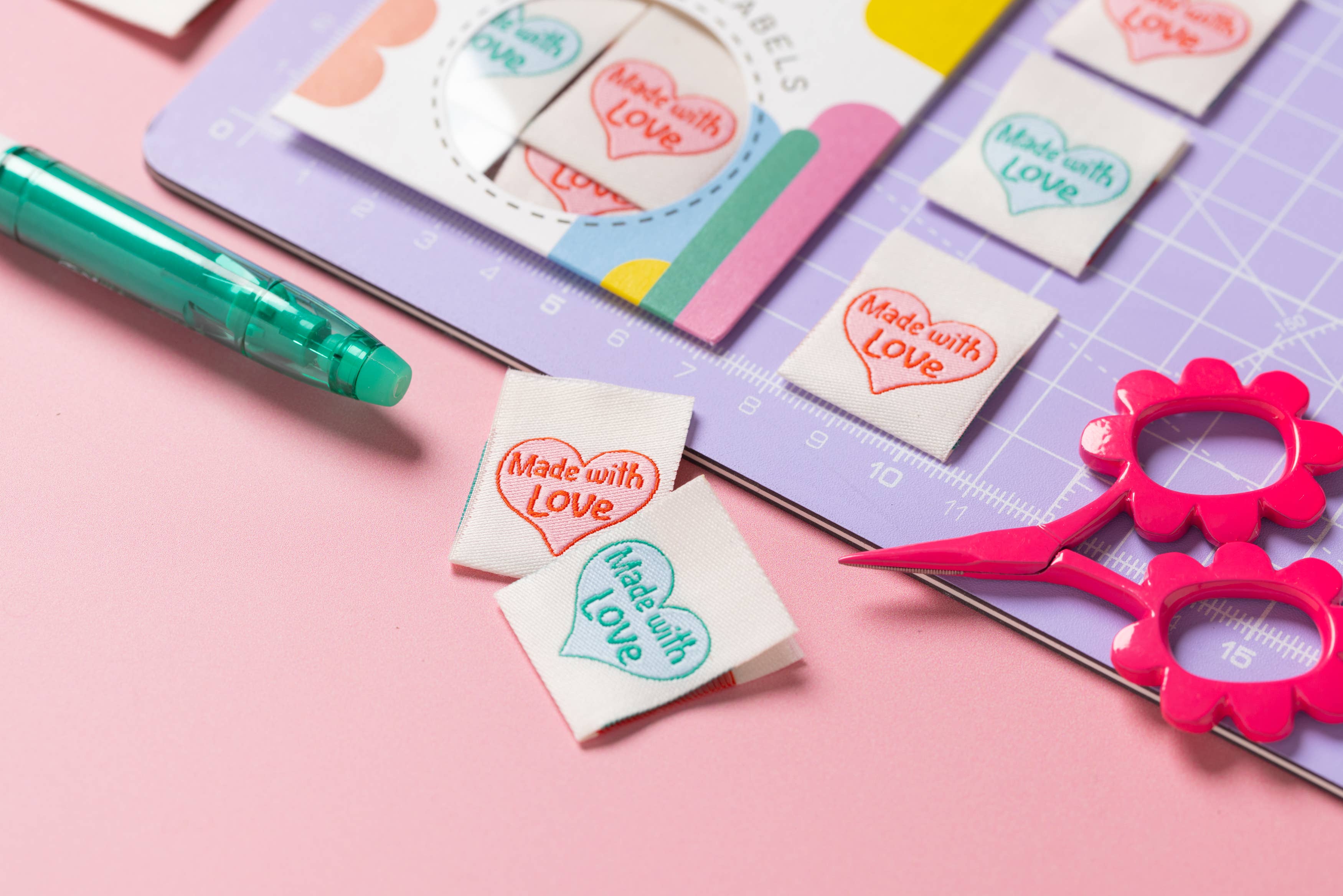 Little Rosy Cheeks - Made with love - Sewing Labels for Clothes and Gifts - Pack of 6