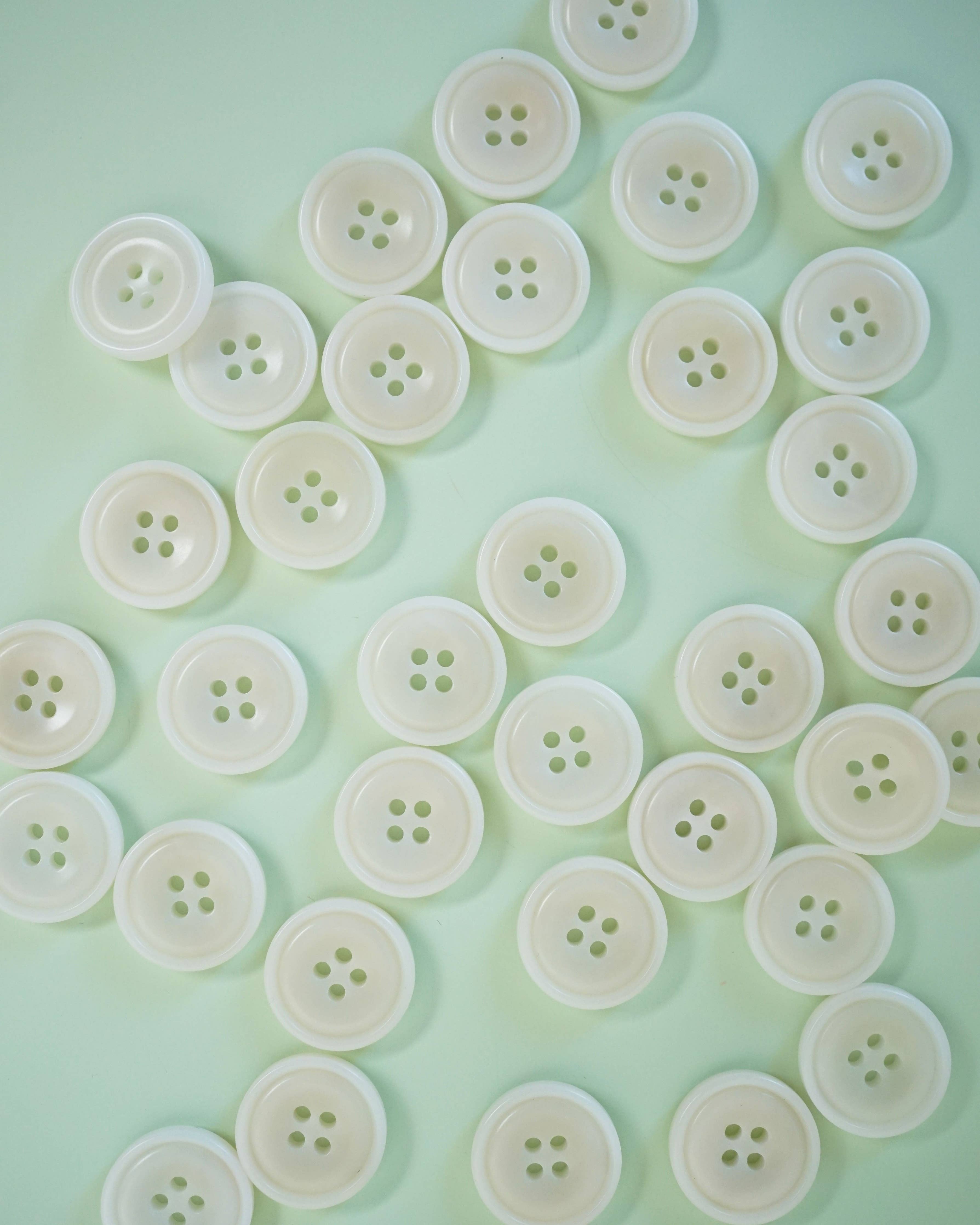 Matchy Matchy Sewing Club - Milk 7/8" Corozo Nut Buttons: Set of 6