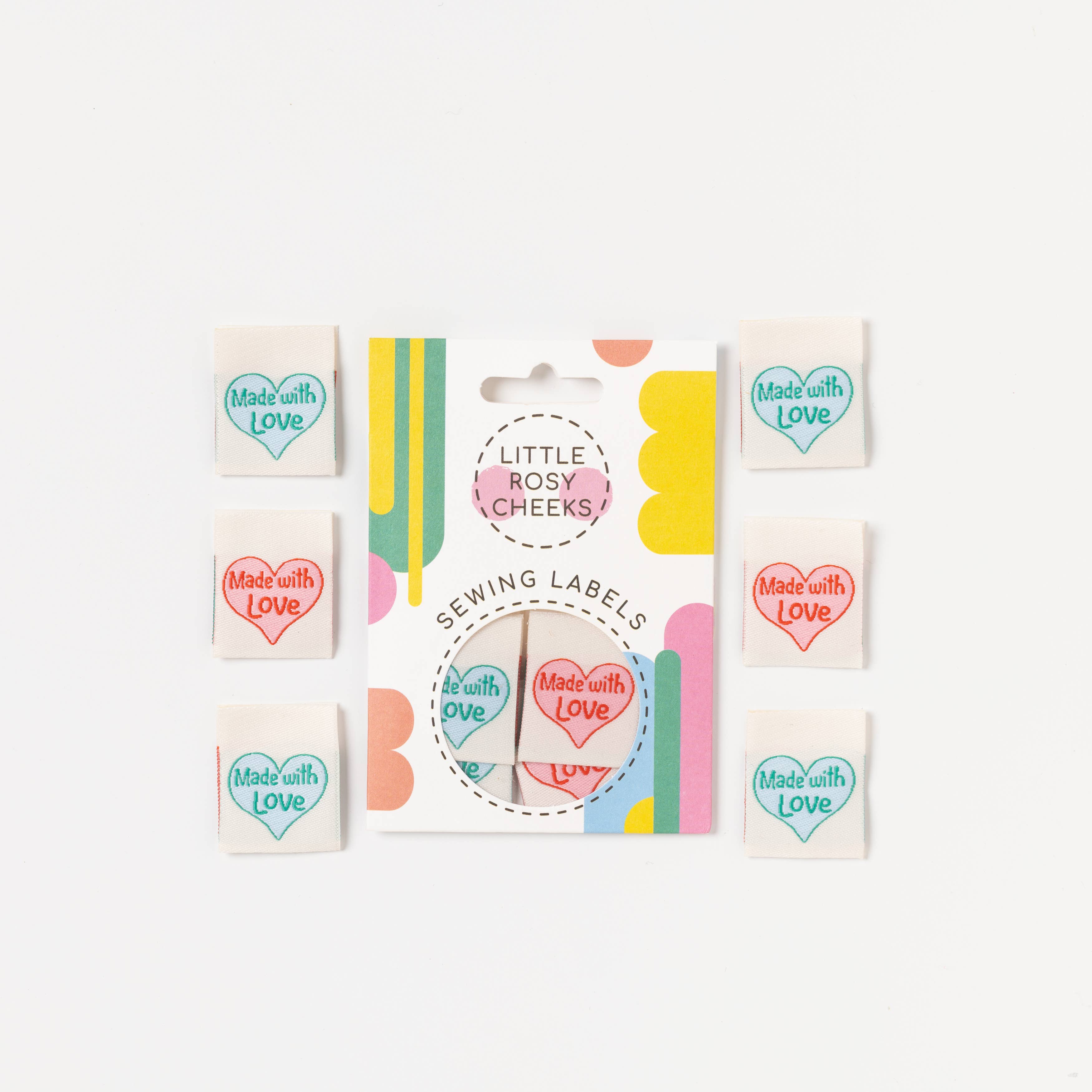 Little Rosy Cheeks - Made with love - Sewing Labels for Clothes and Gifts - Pack of 6