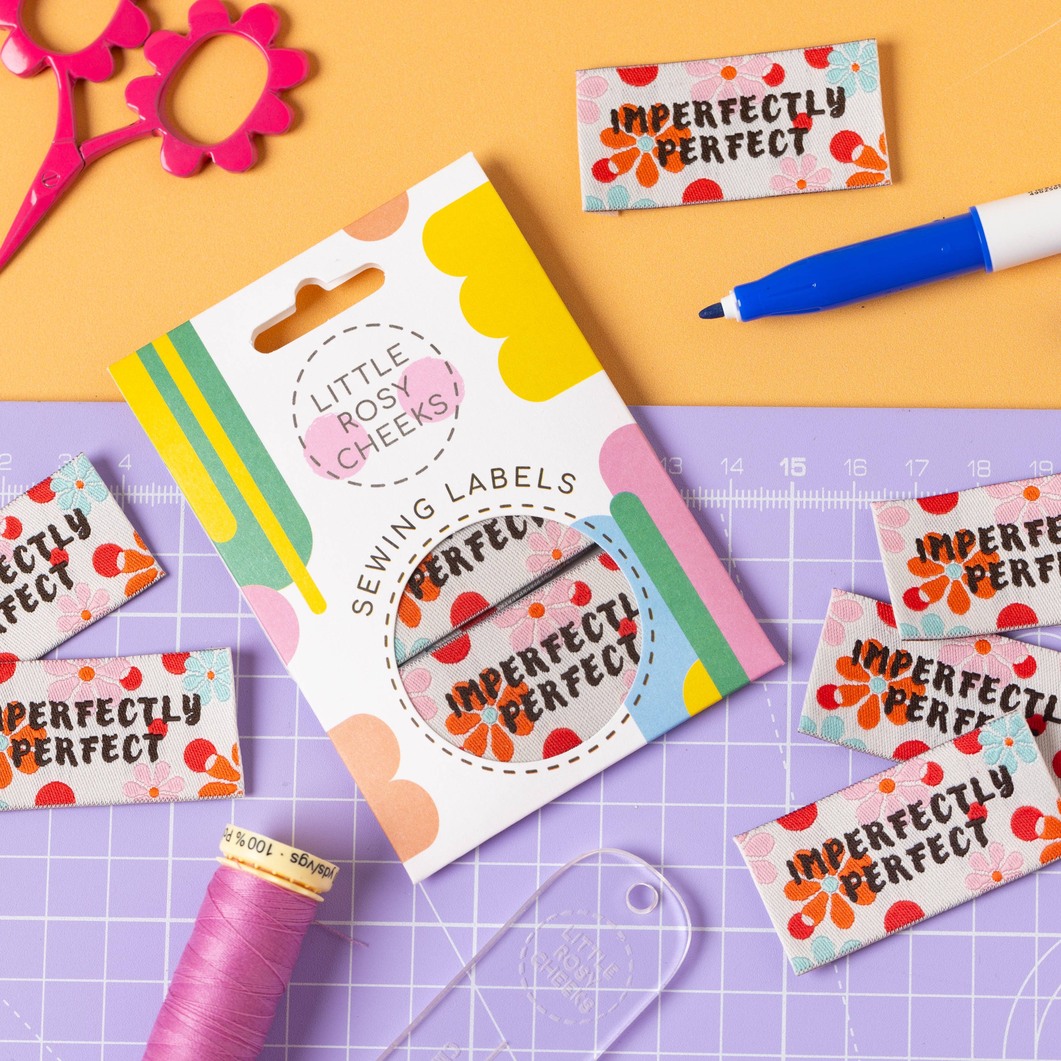 Imperfectly Perfect labels with Little Rosy Cheeks packaging card