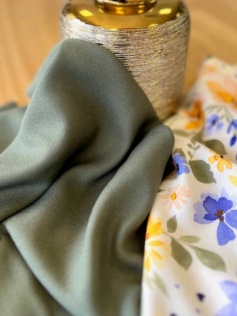 Viscose Crepe Fabric – Khaki | My Dress Made