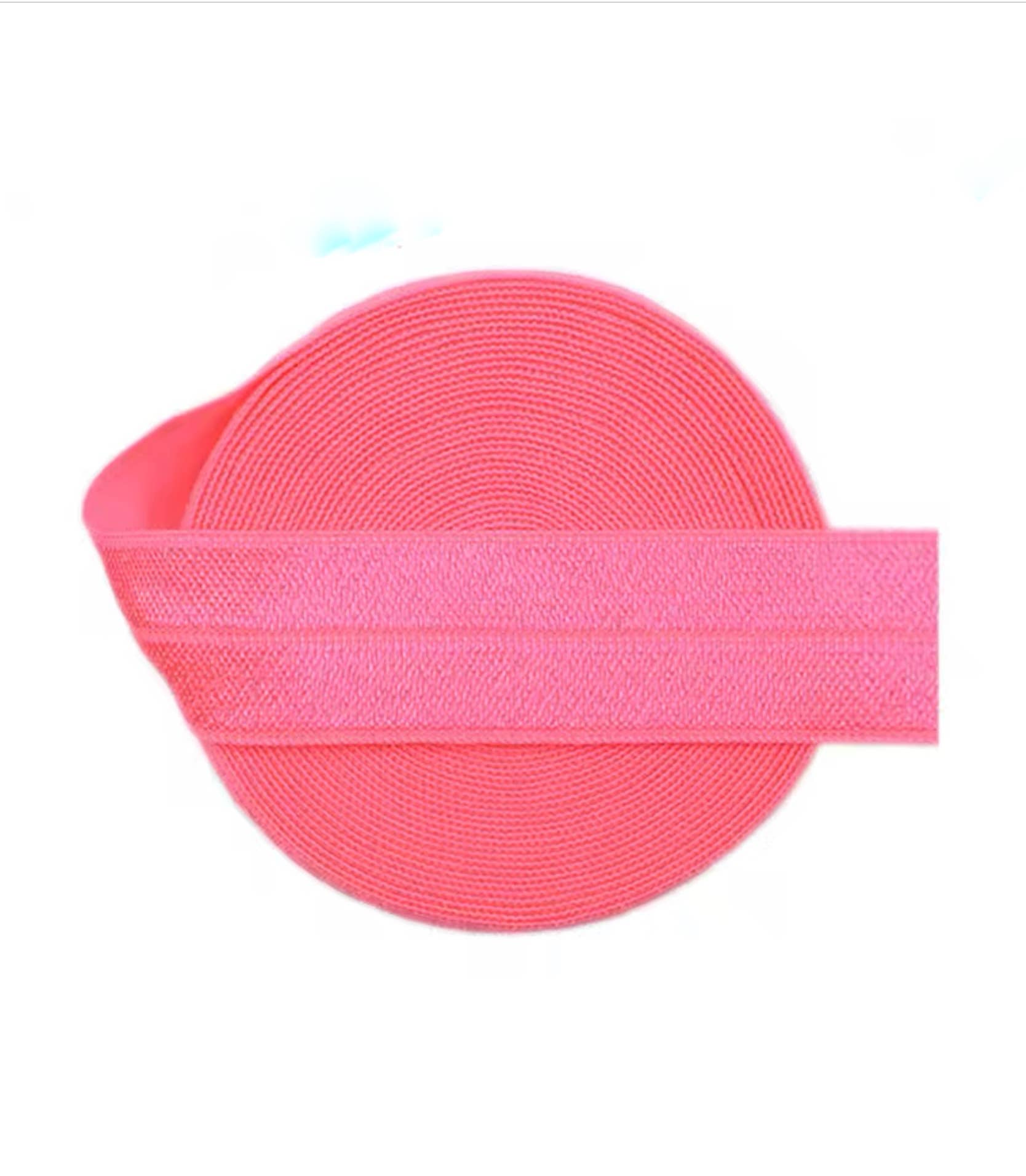 Coral fold over elastic, coral baby elastic band: By yard
