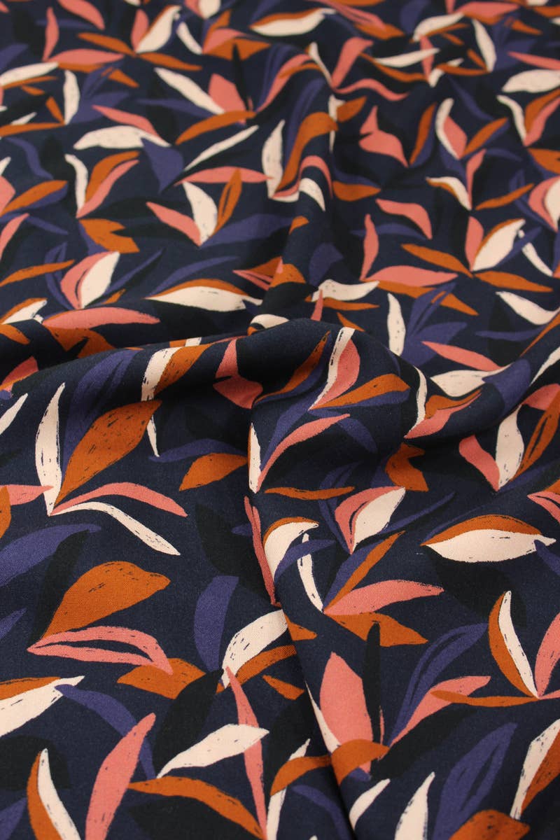 Eglantine et Zoé - Mowgli Ink Blue Viscose Fabric