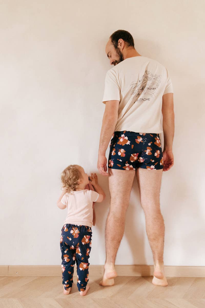 Organic Cotton Jersey Fabric – Anémone Ink Blue – Eglantine et Zoé