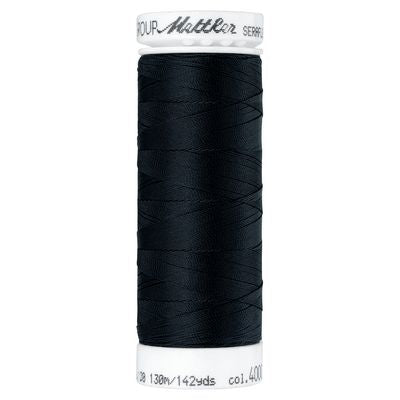 Mettler SERAFLEX stretch thread spool in Black 4000, 142 yards