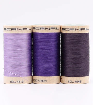 Scanfil Cool Purples 50wt organic cotton thread set, alternate view