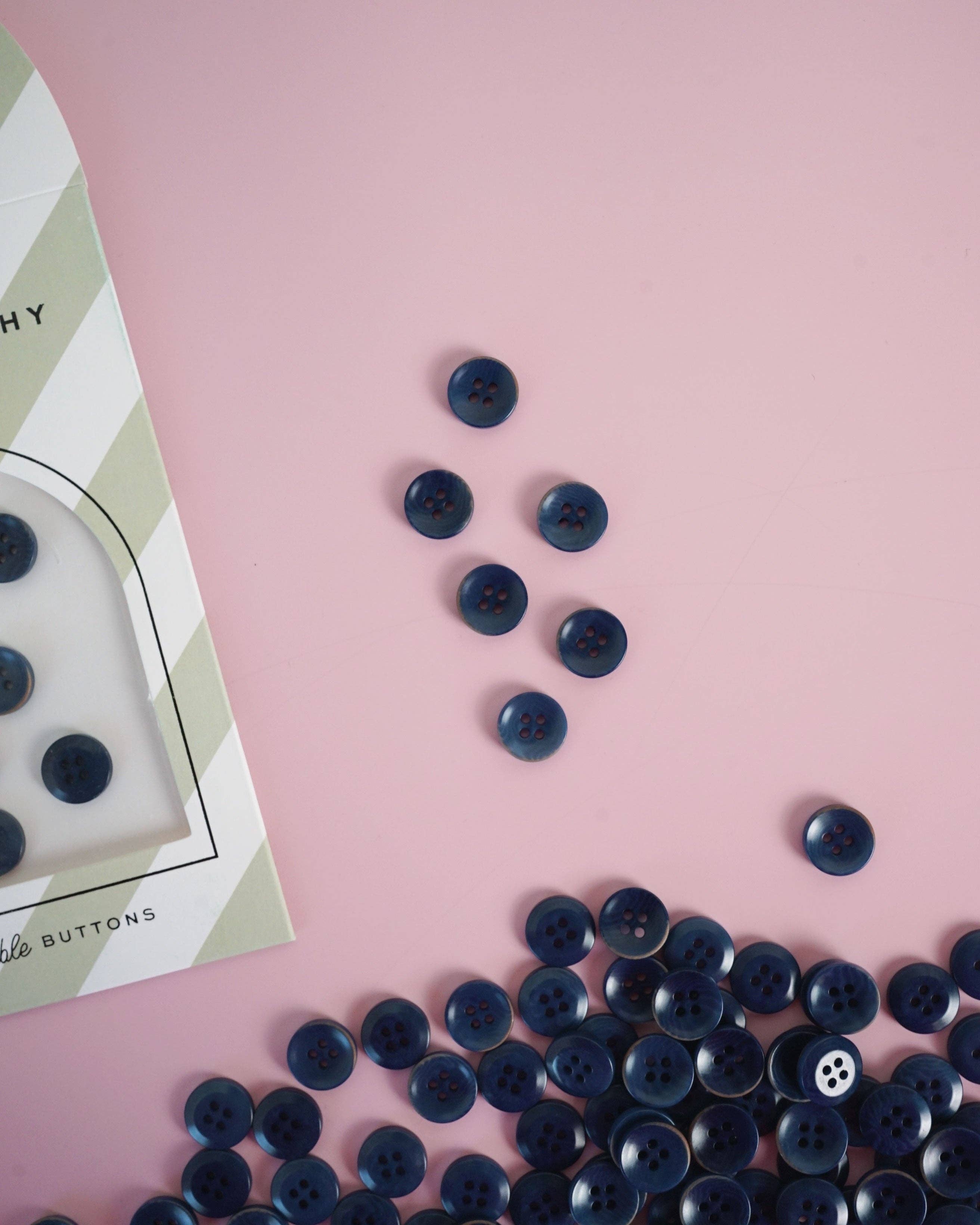 Matchy Matchy Sewing Club - Midnight 1/2" Corozo Nut Buttons: Set of 8