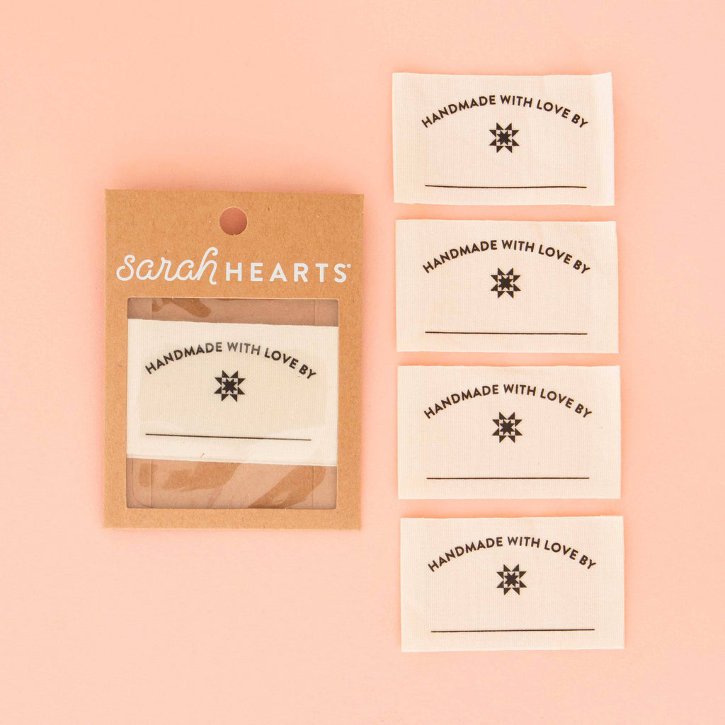Sarah Hearts - Handmade with Love Organic Cotton Write-In Quilt Labels