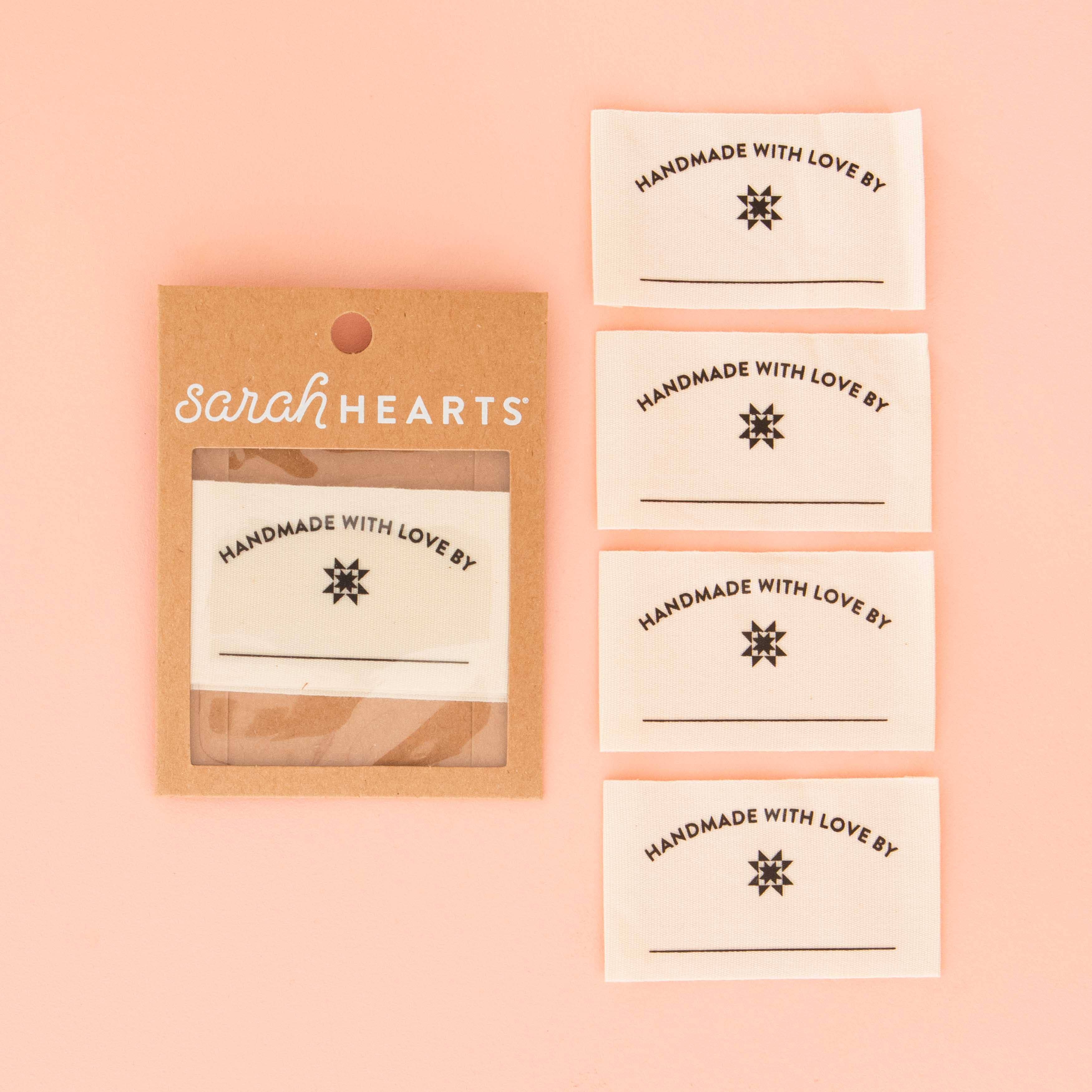 Sarah Hearts - Handmade with Love Organic Cotton Write-In Quilt Labels