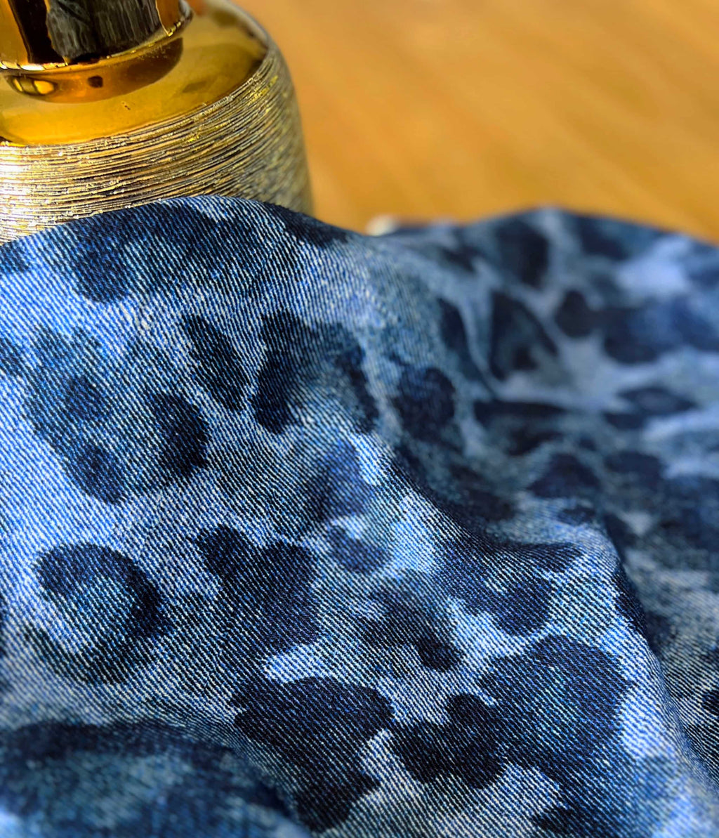 Slub Viscose Fabric – Denim Leopard – My Dress Made