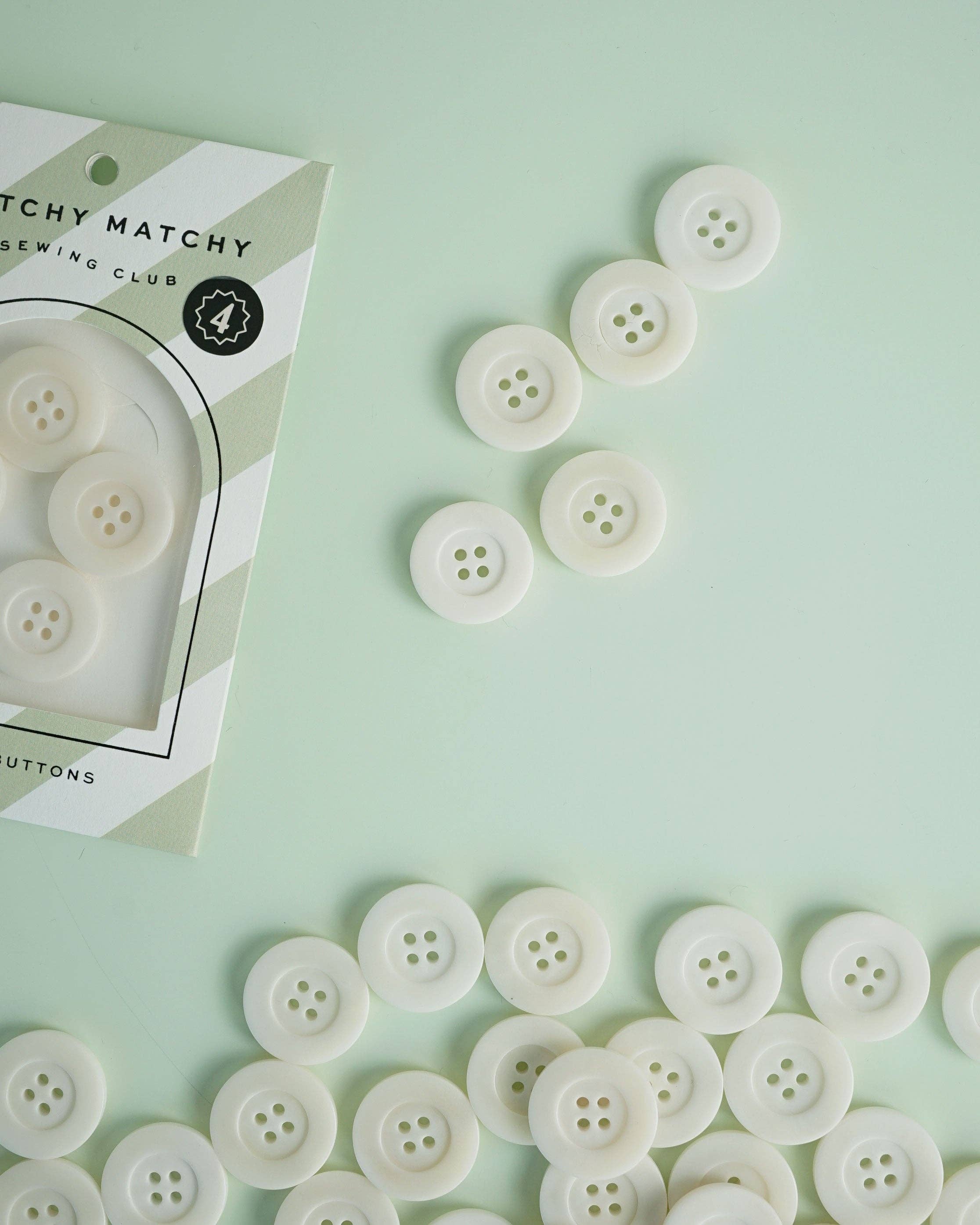 Milk 1" Corozo Nut Buttons: Set of 4