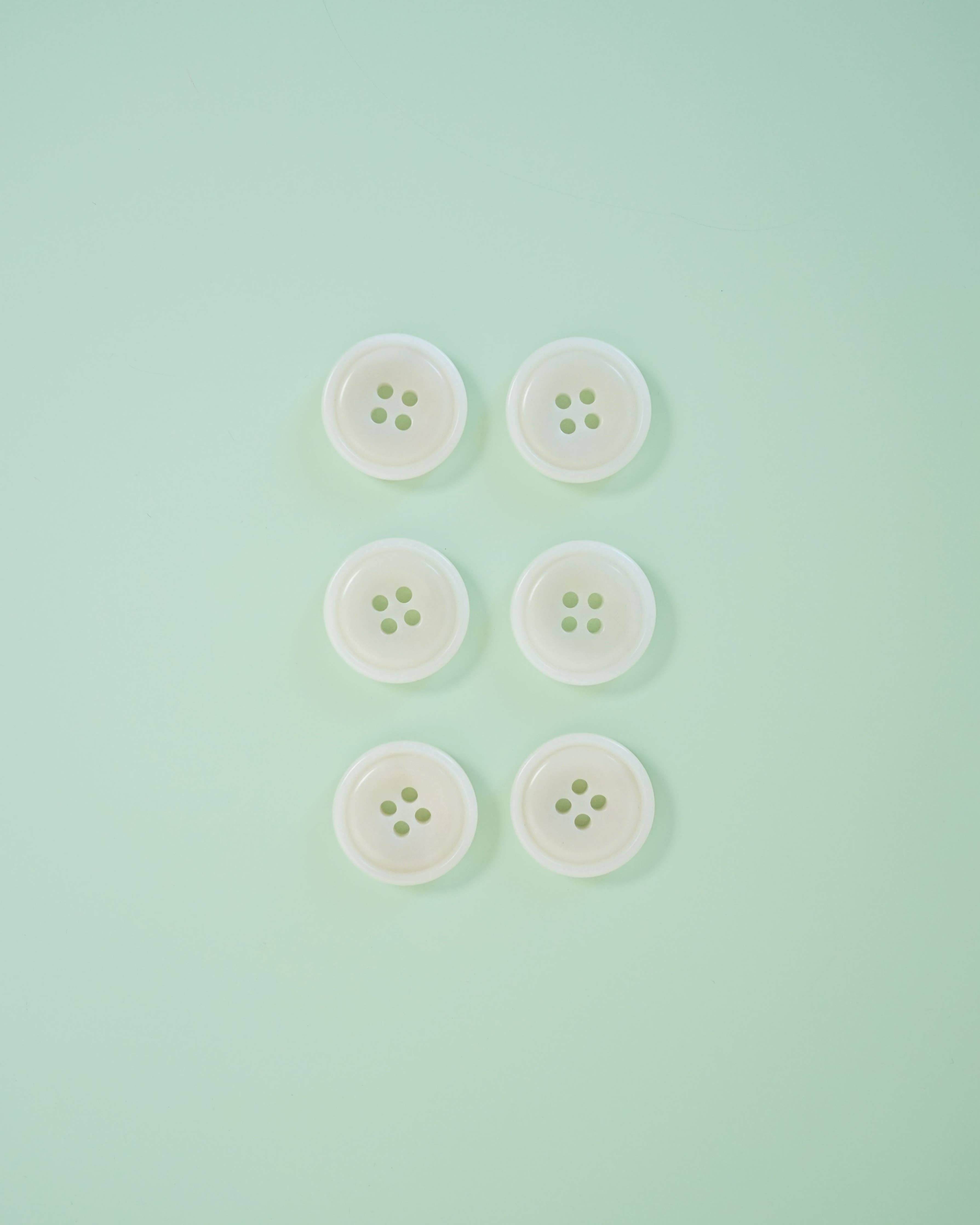 Matchy Matchy Sewing Club - Milk 7/8" Corozo Nut Buttons: Set of 6