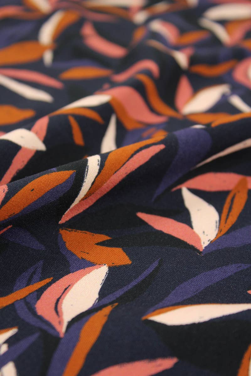 Eglantine et Zoé - Mowgli Ink Blue Viscose Fabric