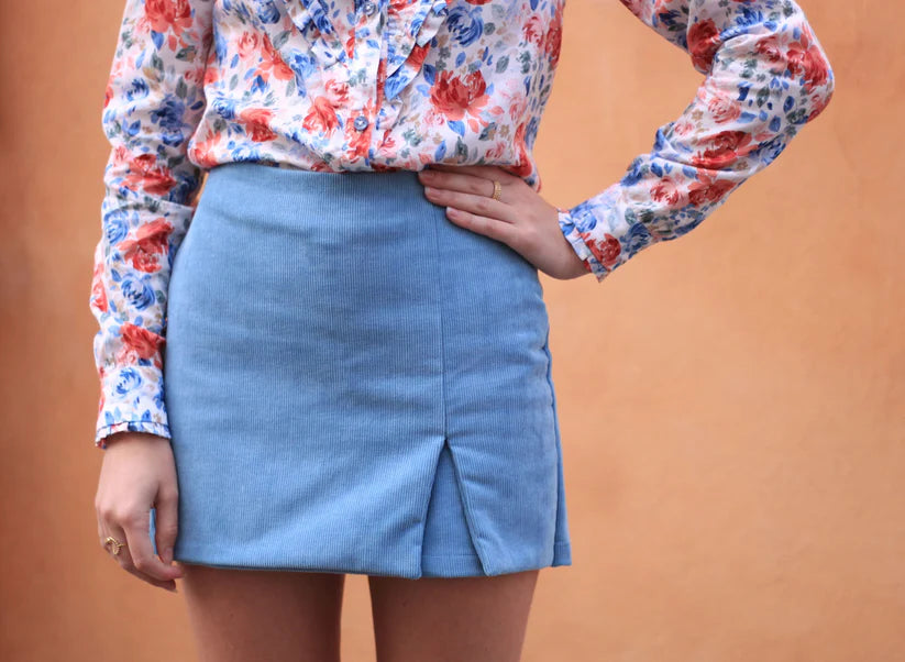 Fine Velvet Corduroy Fabric – Shadow Blue – Atelier 27