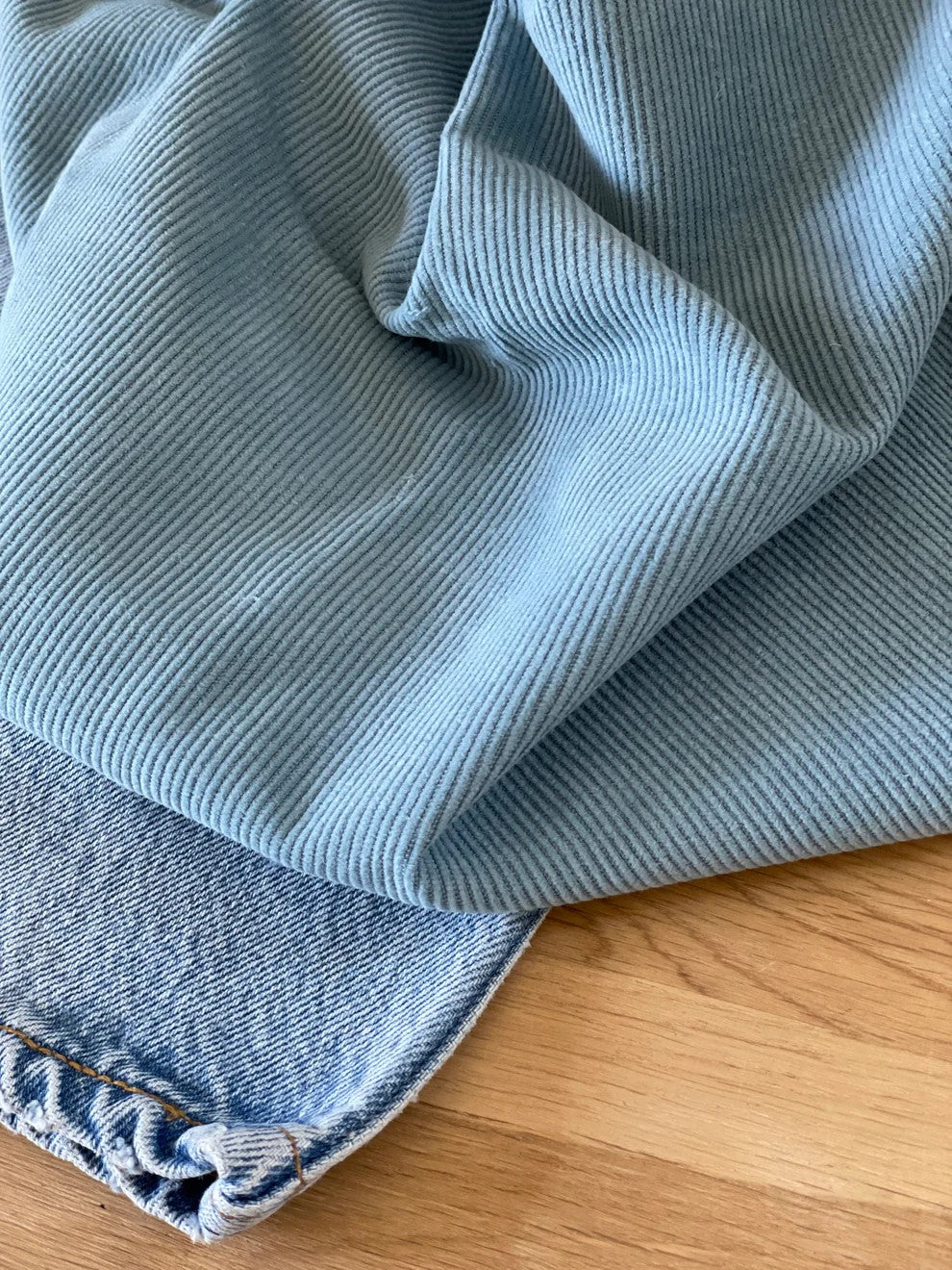 Fine Velvet Corduroy Fabric – Shadow Blue – Atelier 27