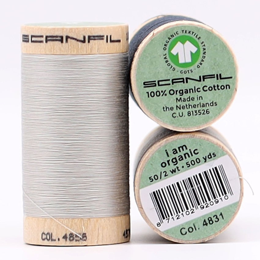 Scanfil Stormy Greys organic cotton 3-spool thread set, alternate view