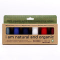 Scanfil organic cotton 6-spool thread set with wooden stand, Patriotic colorway
