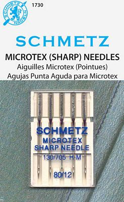 Schmetz MICROTEX Needles 5pk, 12/80