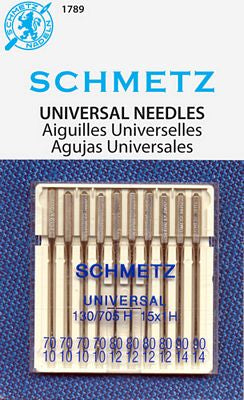 Schmetz Universal Needles, Assorted (10/70, 12/80, 14/90) 10 pk