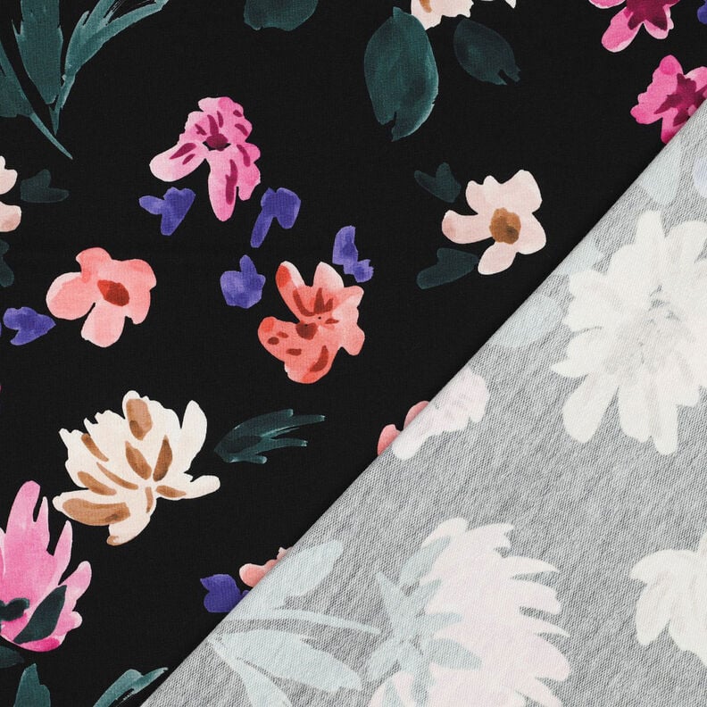 French Terry Fabric – Digital Colette Black – Nerida Hansen