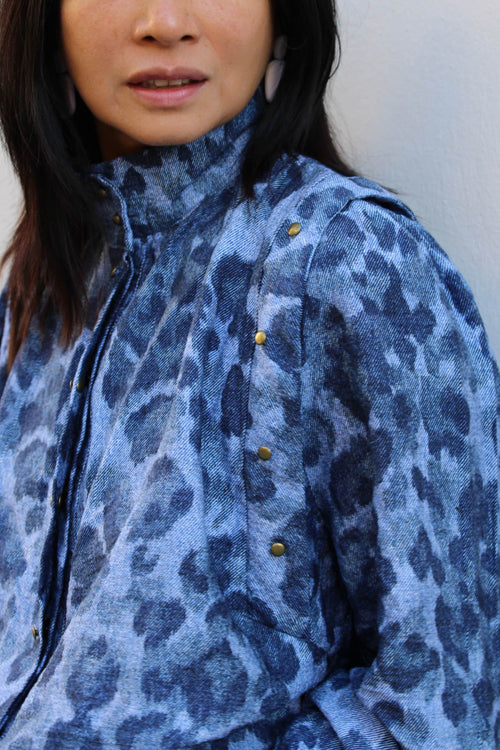 Slub Viscose Fabric – Denim Leopard – My Dress Made