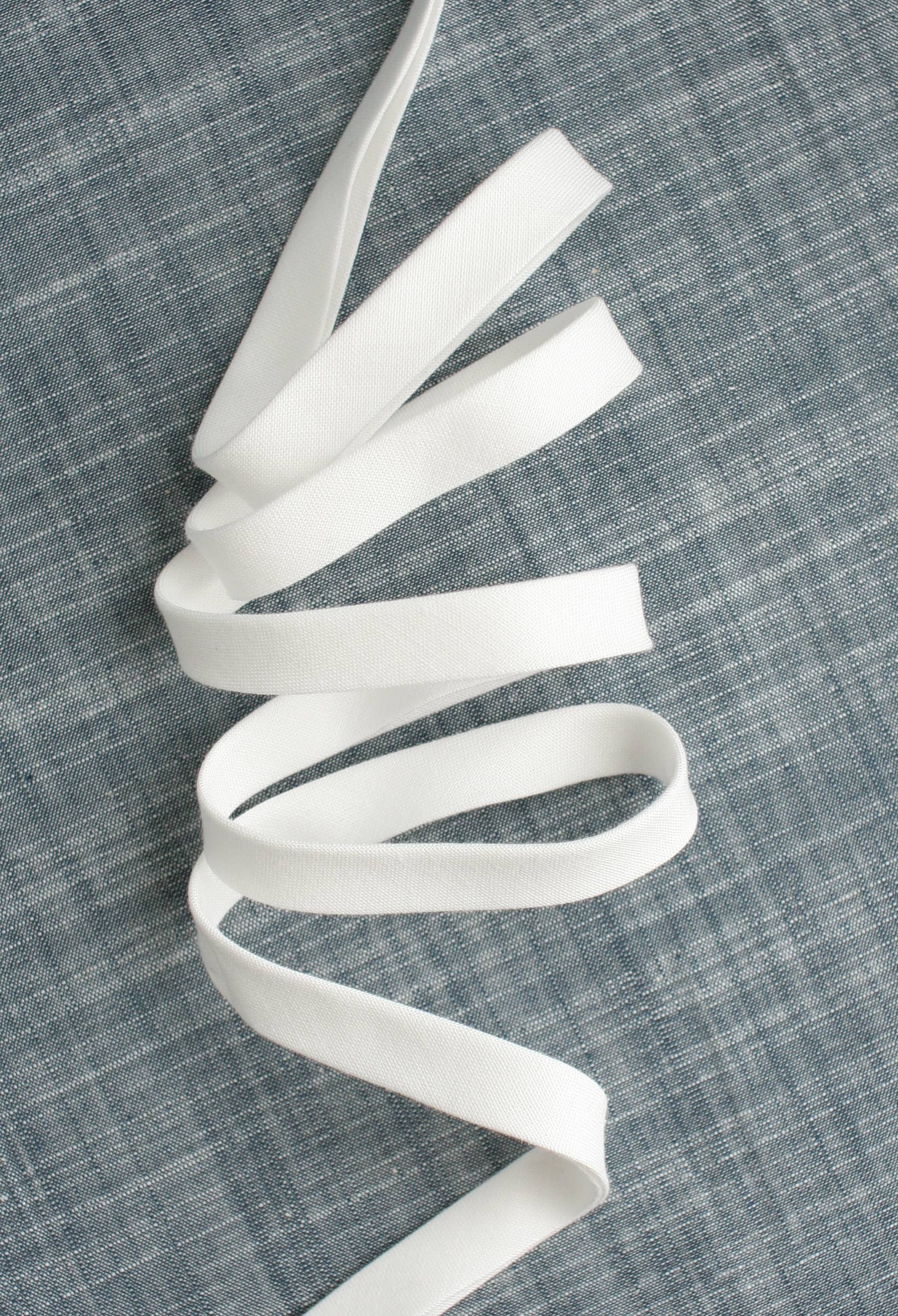 White Pure Solid 1/2 inch double fold cotton bias binding tape by Bessie Pearl Binding Co