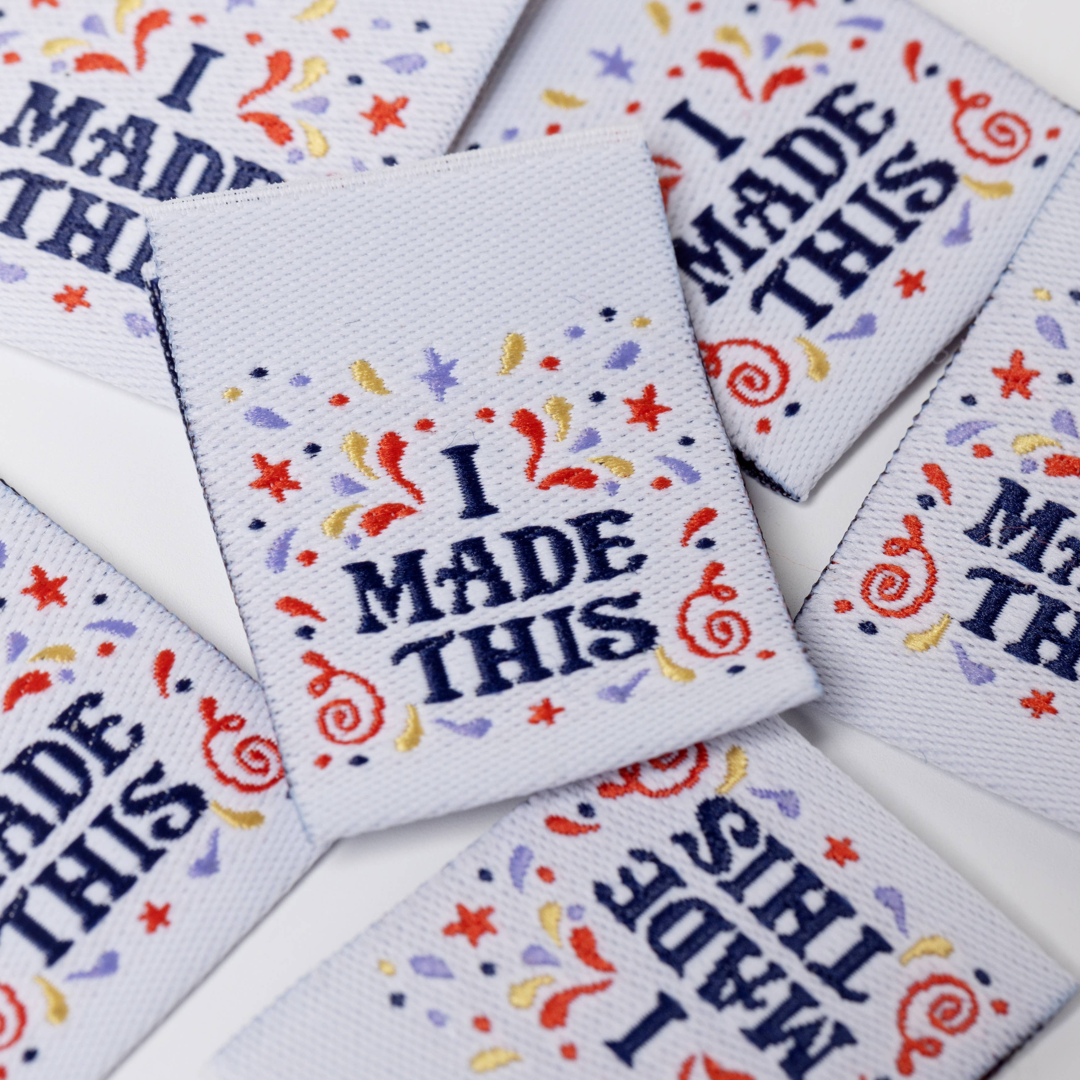 Little Rosy Cheeks I Made This I Can Do Anything woven sewing labels, pack of 6
