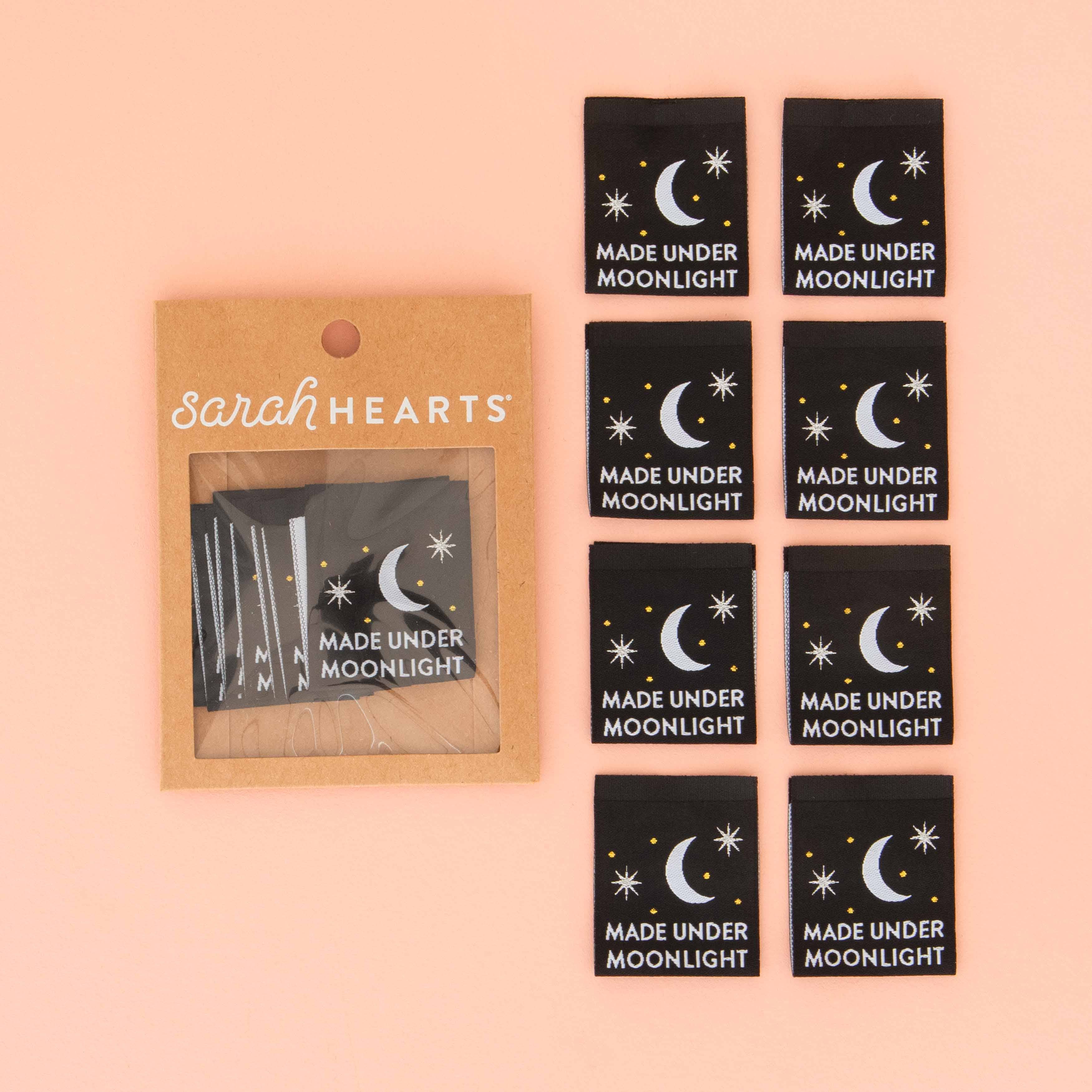 Sarah Hearts - Made Under Moonlight - Sewing Woven Clothing Label Tags
